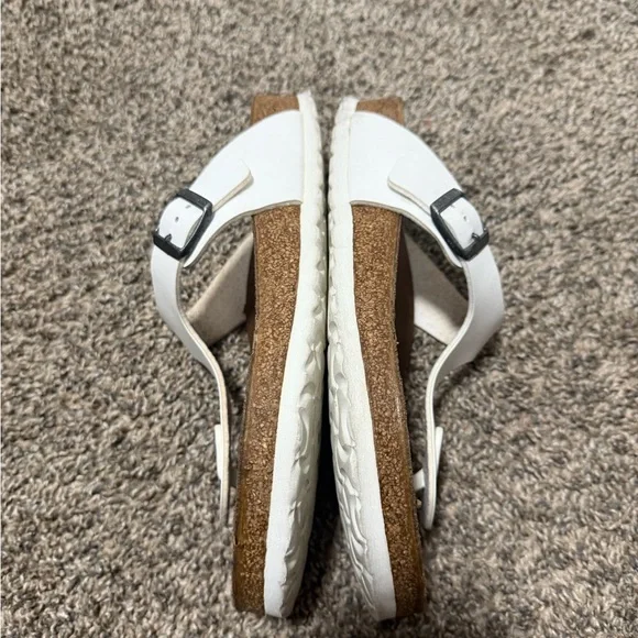 Birkenstock White Thong Sandals with Buckle - Picture 5 of 6
